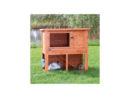 NATURA králíkárna s výběhem 104 x 97 x 52 cm, hnědá