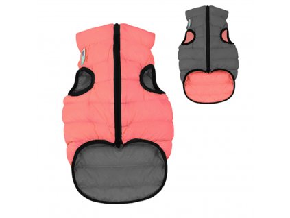 AiryVest bunda pro psy korálová/šedá M 40