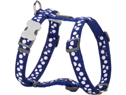 Postroj Red Dingo 12 mm x 30-44 cm - White Spots on Navy