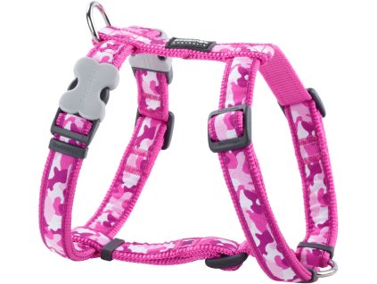 Red Dingo postroj – Camouflage Hot Pink – 15 mm x 36-54 cm