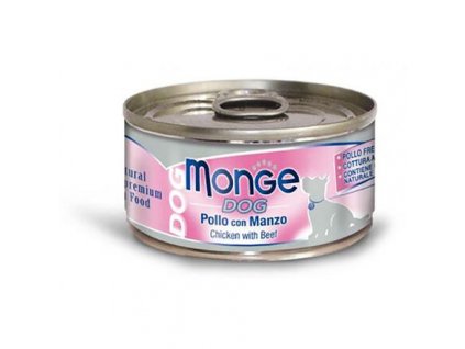 MONGE DOG NATURAL kuřecí maso s hovězím pro psy 95 g