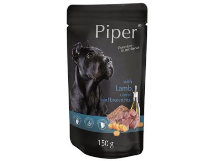 PIPER s jehněčím, mrkví a rýží, kapsička pro psy 150 g