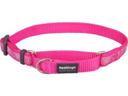 Red Dingo obojek polostahovací – Paw Impressions Hot Pink – 20 mm x 30-44 cm
