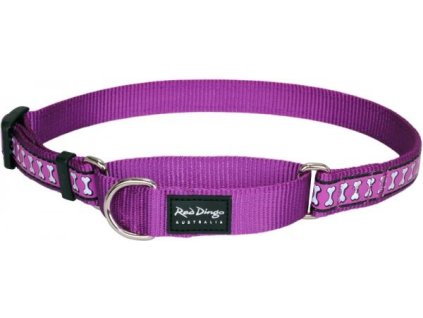 Red Dingo obojek polostahovací reflexní – Bones Purple – 25 mm x 41-62 cm