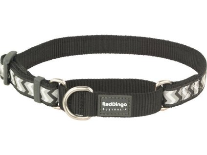 Red Dingo obojek polostahovací reflexní – Ziggy Black – 15 mm x 26-40 cm