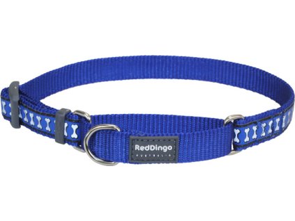 Red Dingo obojek polostahovací reflexní – Bones Navy – 15 mm x 26-40 cm