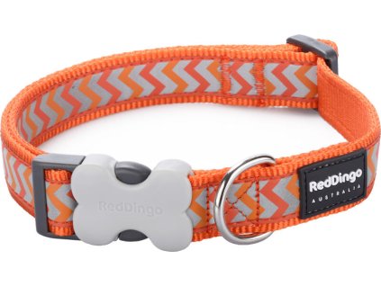 Red Dingo obojek reflexní – Ziggy Orange – 20 mm x 30-47 cm