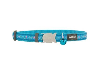 Red Dingo obojek pro kočky – Butterfly Turquoise – 12 mm