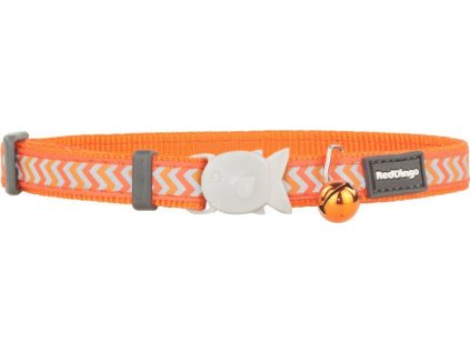Red Dingo obojek pro kočky reflexní – Ziggy Orange – 12 mm