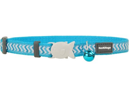 Red Dingo obojek pro kočky reflexní – Ziggy Turquoise – 12 mm