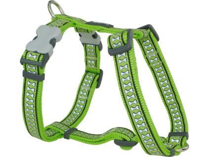 Red Dingo postroj reflexní – Bones Lime – 12 mm x 30-44 cm