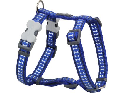 Red Dingo postroj reflexní – Bones Navy – 12 mm x 30-44 cm
