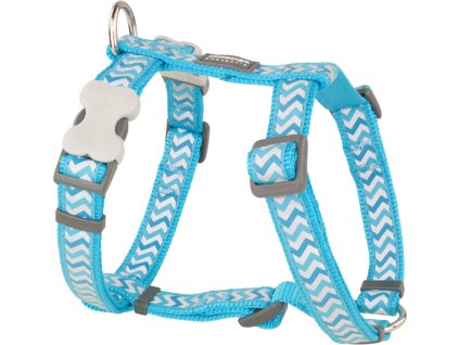 Red Dingo postroj reflexní – Ziggy Turquoise – 12 mm x 30-44 cm