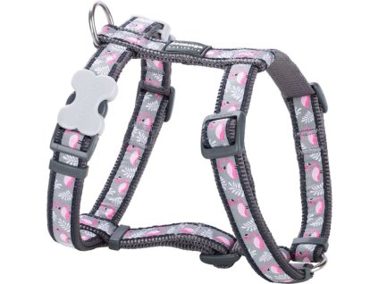 Red Dingo postroj – Flamingo Grey – 15 mm x 36-54 cm