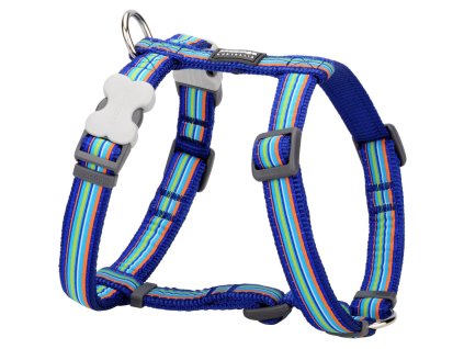 Red Dingo postroj – Horizontal Stripes Navy – 15 mm x 36-54 cm