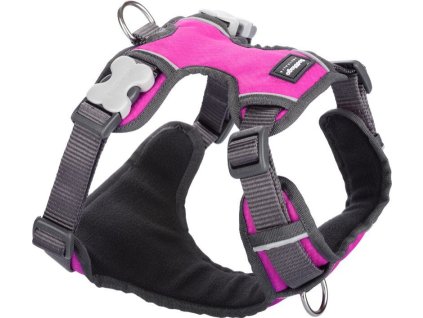 Postroj RD polstrovaný XL - 72-112 cm - Tm. růžová