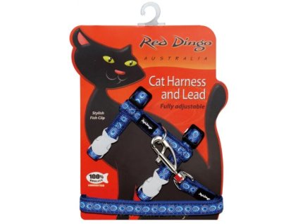 Red Dingo postroj s vodítkem pro kočky – Cosmos Blue – 12 mm