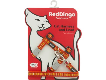 Red Dingo postroj s vodítkem pro kočky – Lotzadotz Orange – 12 mm