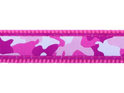 Red Dingo vodítko přepínací – Camouflage Hot Pink – 20 mm x 2 m
