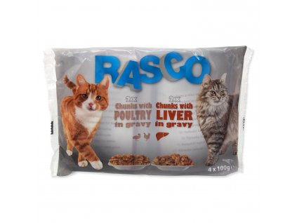 Kapsičky RASCO Cat s drůbežím/ s játry multipack 400 g
