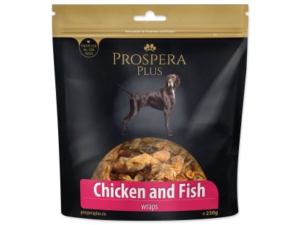 Pochoutka Prospera Plus kuřetem obalené rybičky 230g