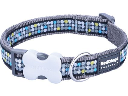 Red Dingo obojek – Modern on Grey – 12 mm x 20-32 cm