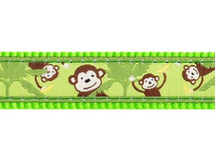Red Dingo vodítko přepínací – Monkey Lime Green – 12 mm x 2 m