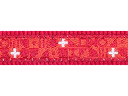 Red Dingo vodítko přepínací – Swiss Cross – 20 mm x 2 m