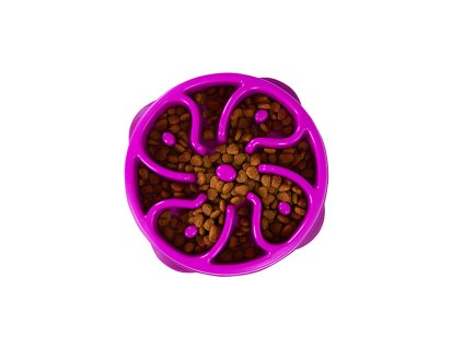 Zpomalovací miska Fun Feeder Flower fialová Medium