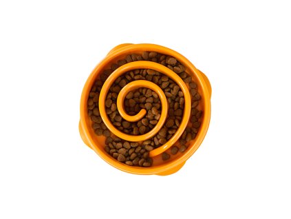 Zpomalovací miska Fun Feeder Swirl oranžová Medium