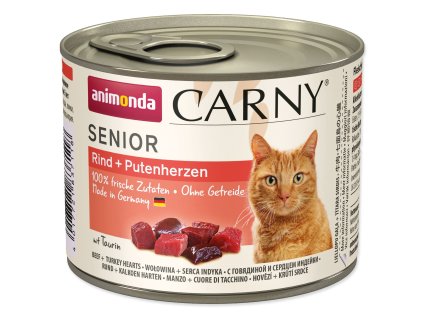 Konzerva Animonda Carny Senior hovězí a krůtí srdce 200g