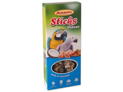 Tyčinka Avicentra Deluxe velký papoušek, s ořechy a kokosem 2ks