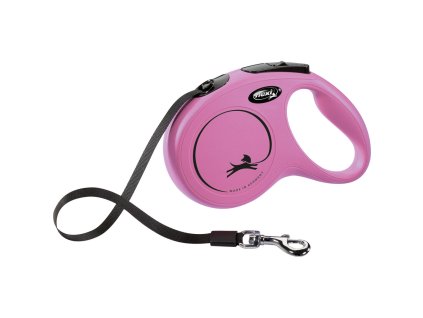 Flexi New Classic pásek, růžová (Velikost M: délka 5 m, do 25 kg)