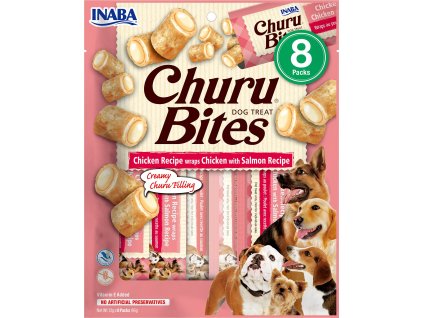 Churu dog Bites - kuře, losos 96g