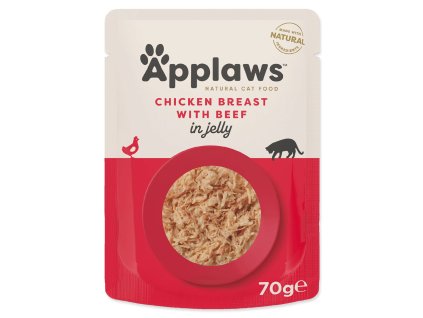 Kapsička Applaws Cat kuře s hovězím v želé 70g
