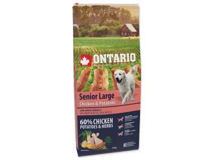 Krmivo Ontario Senior Large Chicken & Potatoes 12kg