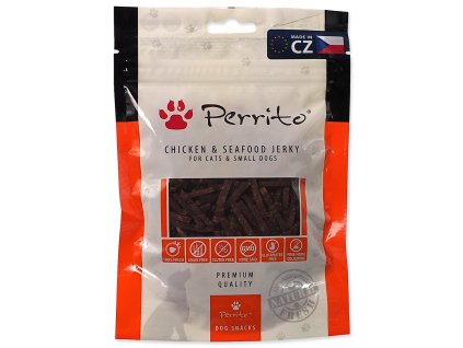 Pochoutka Perrito kuře a mořské plody, jerky 100g