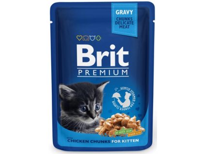 Brit Premium Cat kaps. -Gravy Chicken Chunks for Kitten 100 g