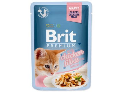 Brit Premium Cat kaps. Delicate Fillets in Gravy with Chicken for Kitten 85 g