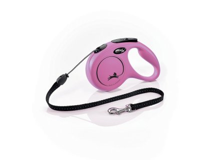 Flexi Classic NEW M lanko 5 m růžové 20 kg