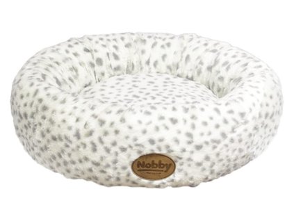 Nobby Alanis donut plyšový pelíšek leopard šedá 45cm