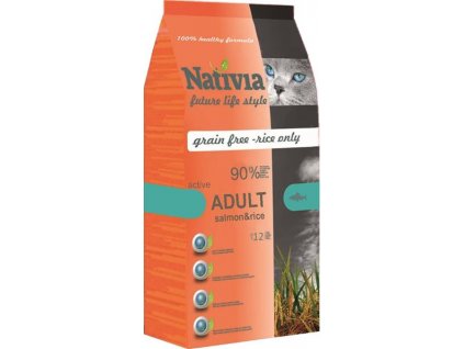 Nativia Cat Adult Active Salmon & Rice 10 kg