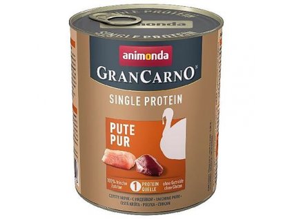 GRANCARNO Single Protein 800 g čisté krůtí, konzerva pro psy DOPRODEJ