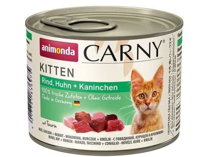 ANIMONDA konzerva CARNY Kitten - hovězí, kuře+ králík 200g