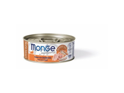 MONGE SUPREME STERILISED tuňák a krab pro kočky 80 g