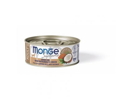 MONGE SUPREME ADULT tuňák s hnědou rýží a kokosem pro kočky 80 g