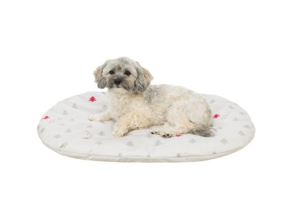 Xmas cushion NIVIA, vánoční polštář oválný, 70 x 47 cm, krémový