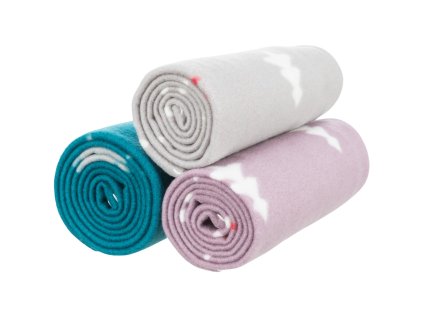 Vánoční deka NIVIA 100 x70 cm, fleece, šedá/berry/petrolejová