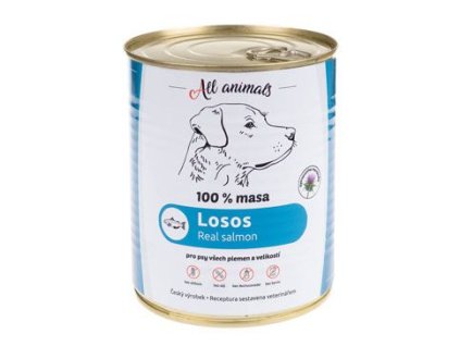 ALL ANIMALS konz. pro psy losos mletý 800g