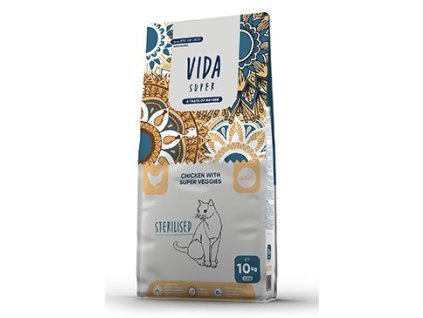 Kraftia VIDA SUPER CAT Adult Ster.Chicken&Veggies 10kg